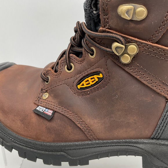 KEEN Independence 8 Inch Waterproof Work Boots Mens 10 EE Dark Earth Black NEW - Picture 4 of 13